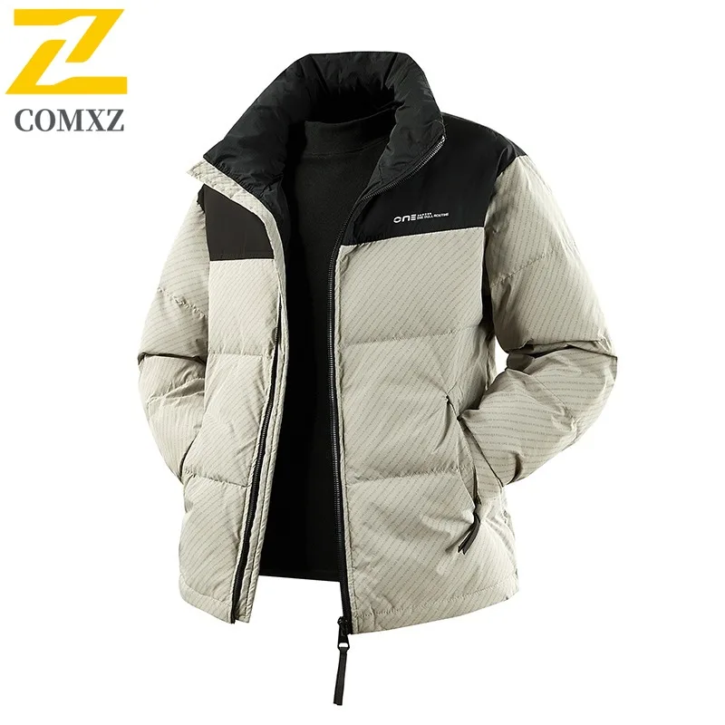 

Зимняя мужская куртка, классическая модная ветрозащитная парка с воротником-стойкой, корейская женская и мужская универсальная пуховая хлопковая стеганая куртка