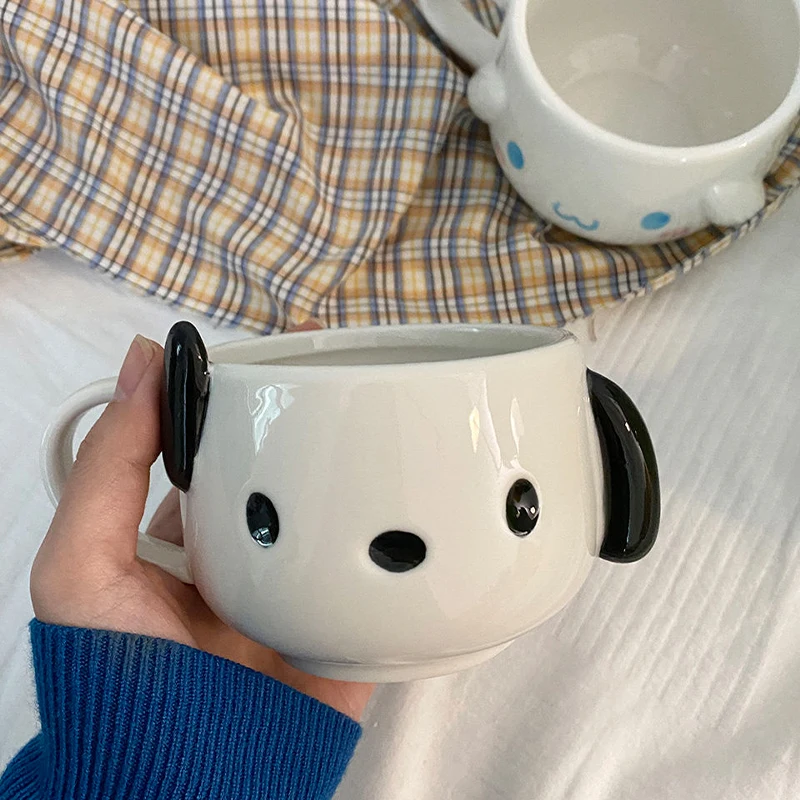 Cute Sanrio Coffee Cup Cinnamoroll Pochacco Kawaii Anime Kawaii Summer Student Office Drink Water Ceramic Mug Toys Girls