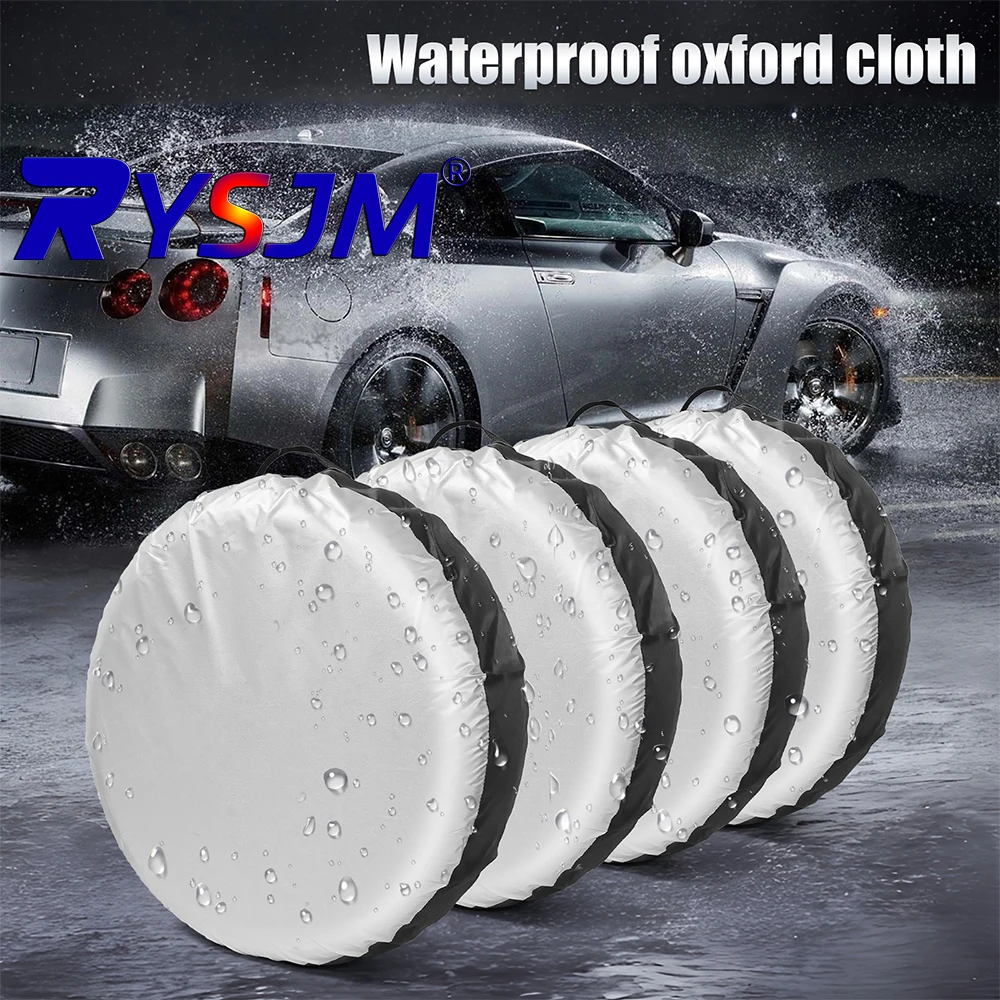 

1/2/4pcs Car SUV Tire Cover Weatherproof Dust-Proof Car Spare Cover Case Polyester Vehicle Wheel Protector Portable Wheel