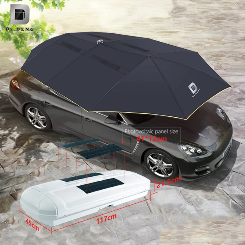 

Portable 4.0M*2.0M Solar Charging Remote Control Automatic Folding Electric Car Umbrella for Car Roof