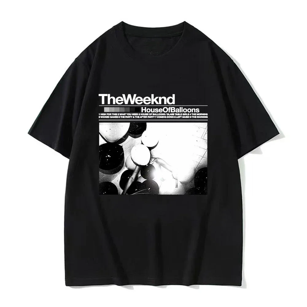 Men's Fashion Vintage Loosse Tee Unisex Cotton Short-Sleeve Tops The Weeknd House of Balloons Album Cover Poster T-Shirt funny