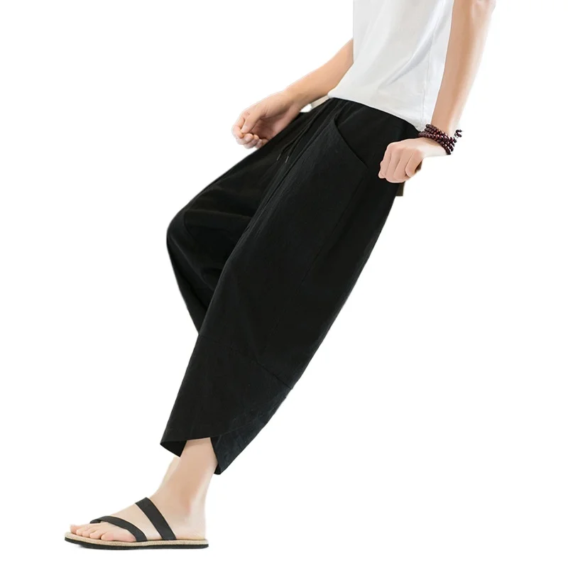 

2026 New Outdoor Casual Pants for Men Solid Color Slim-Fit Large Pocket Nine-Point Pants High Quality Casual Pants for Men