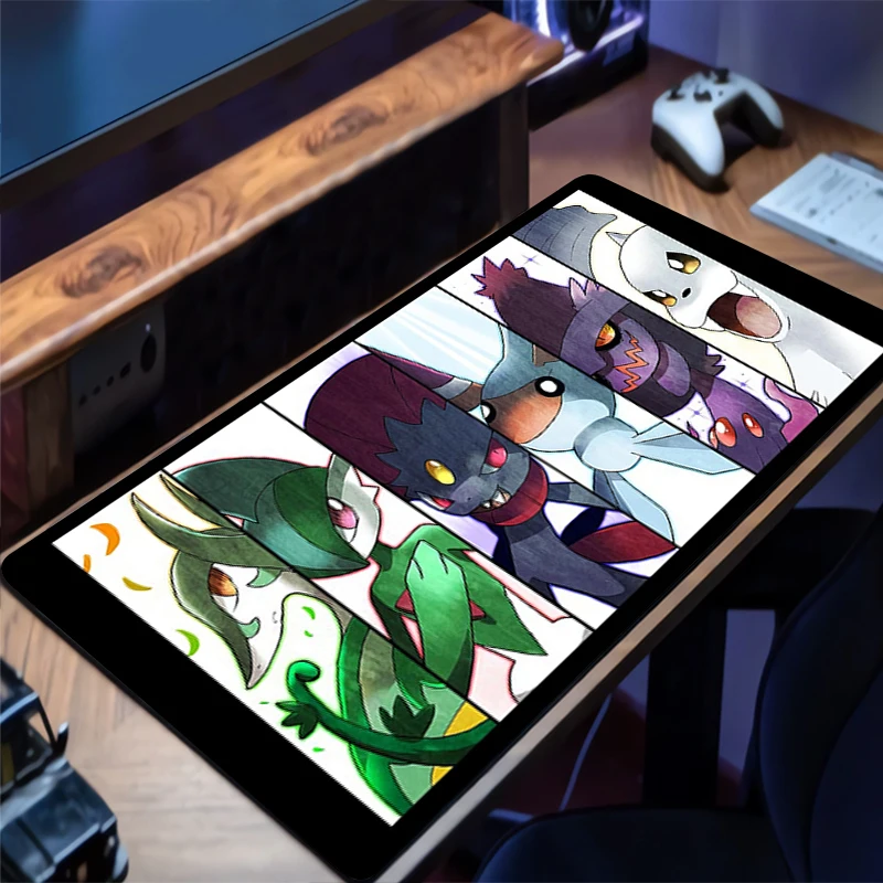 Portable Mouse Pad Office PC Gaming P-Pokemons P-Pikachus Non-slip Desk Mat Personality-Filled Keyboard Pad Desk Mats Mousepad