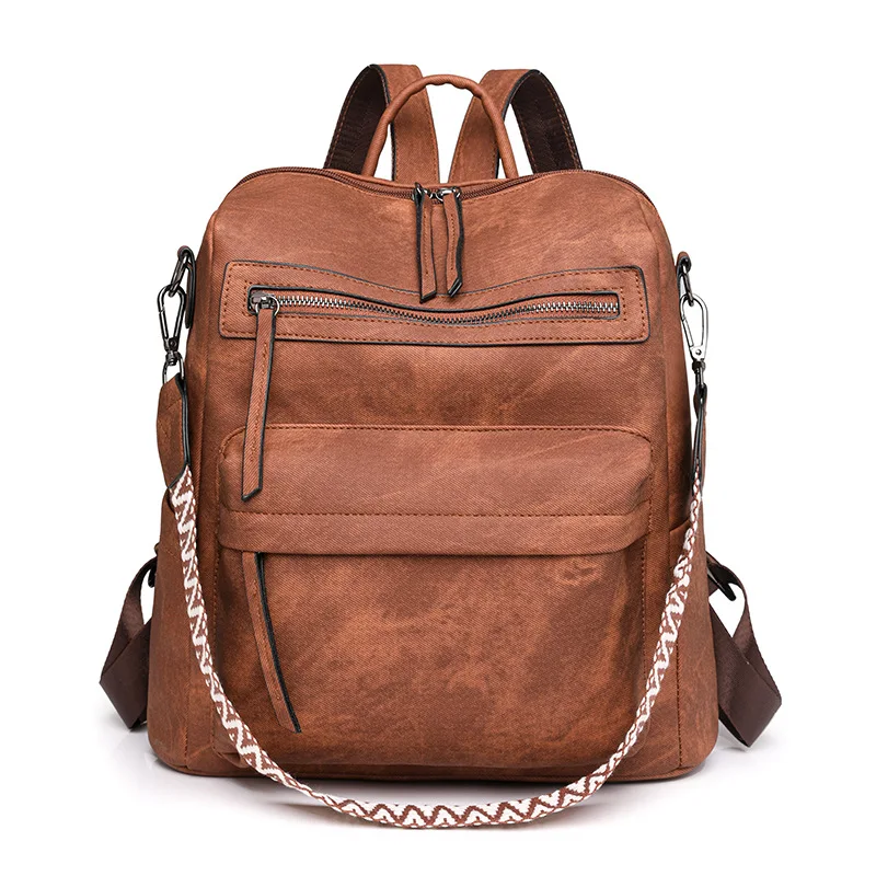 

Women Casual Backpack PU Leather School Backpacks For Teenager Girls Travel Rucksack Vintage Fashion Daypack Shoulder Bag XA881H