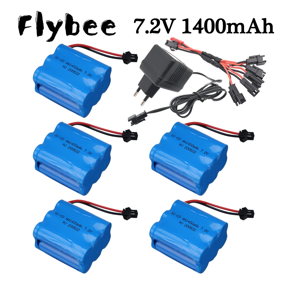 Ni-CD 7.2V battery / 7.2V Charger For RC Toys Cars racing Trucks Boats guns Parts battery 7.2v 1400mAh AA Rechargeable battery