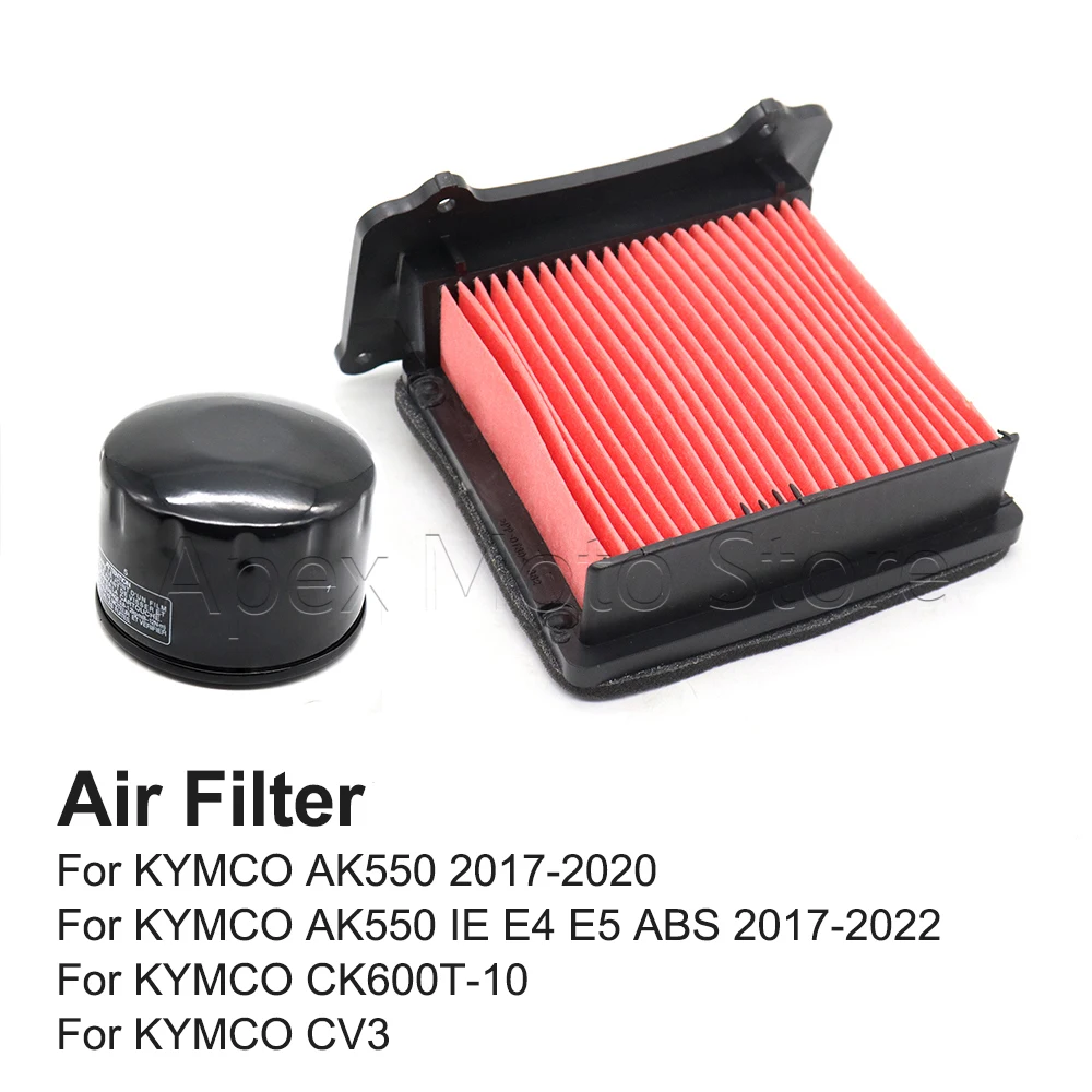 

Motorcycle Air Filter Oil Filter Intake Cleaner For KYMCO AK550 2017-2020 AK550 IE E4 E5 ABS 2017-2022 CK600T-10 CV3