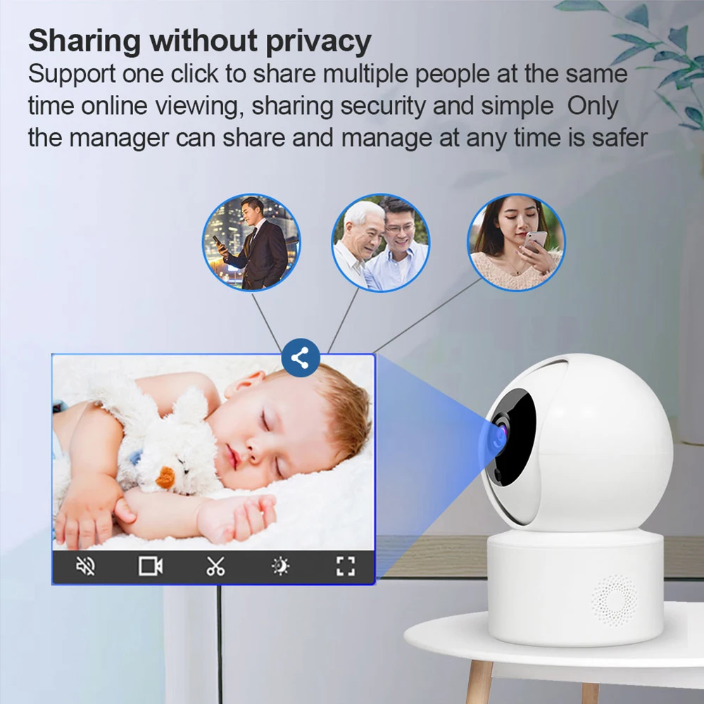 5MP IP WiFi Camera Surveillance Security Baby Monitor Automatic Human Tracking Cam Full Color Night Vision Indoor Video Camera