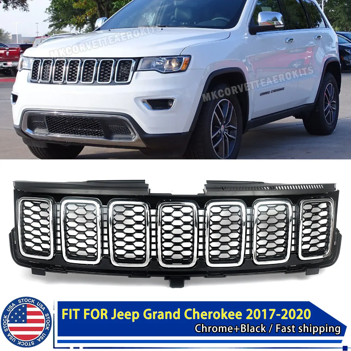 SAIQINGSP Front Grill for Jeep Grand Cherokee WW2 WW 2017-2020 Car Accessories Tools