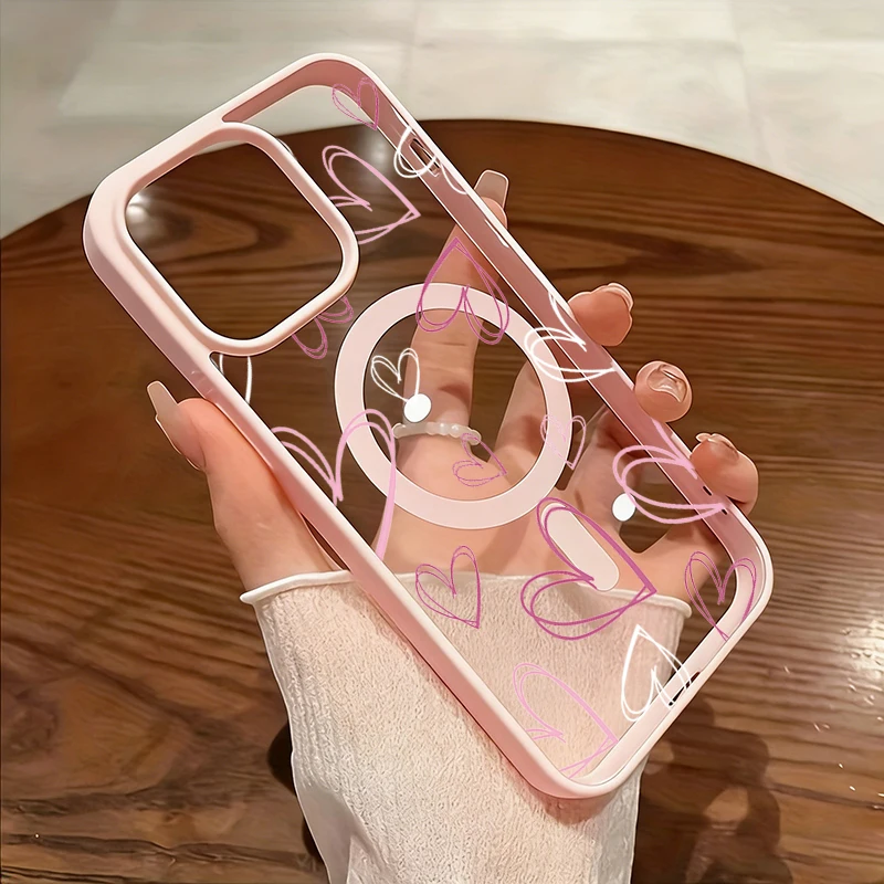 Pink Purple White Lines Love H - Phone Cases Purple 评论和价格