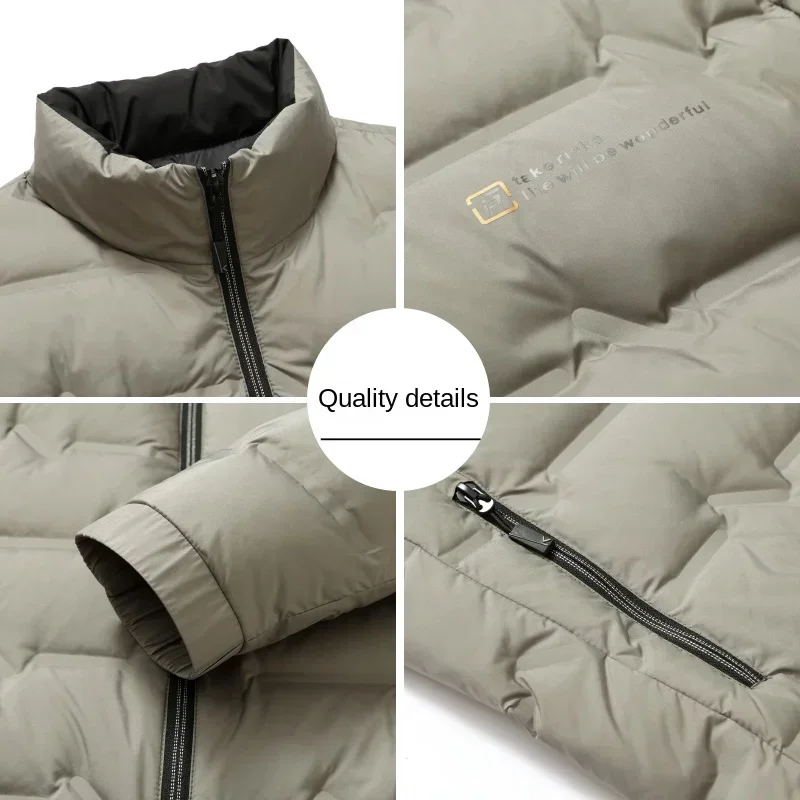 Men's Lightweight Down Jacket White Duck Down 2024 Winter New Business Jack Clothes Stand Collar Warm Coat