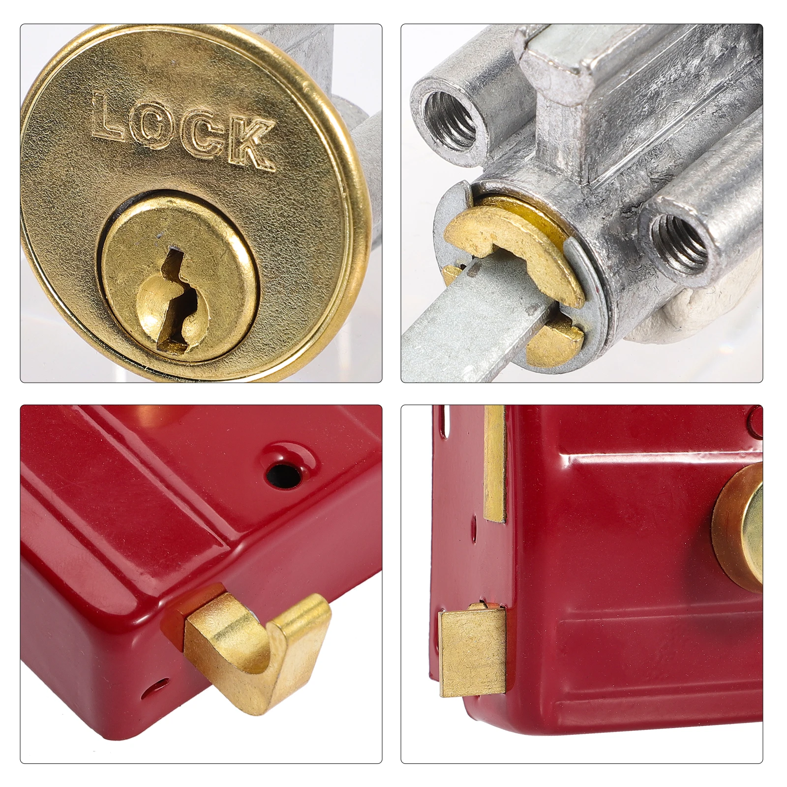 

1 set Stainless Steel Deadbolt Lock for Exterior Doors Security Hardware Front Entry Bedroom Lock 90 Degree Rotatable for Double