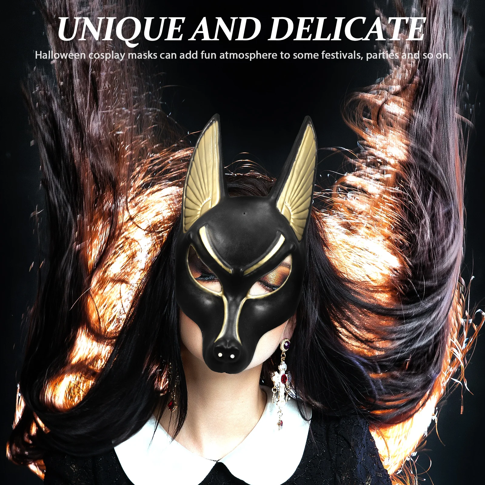 Maschera Anubis Cosplay Party Decorativa in plastica Halloween Prop Maschere per costumi raccapriccianti