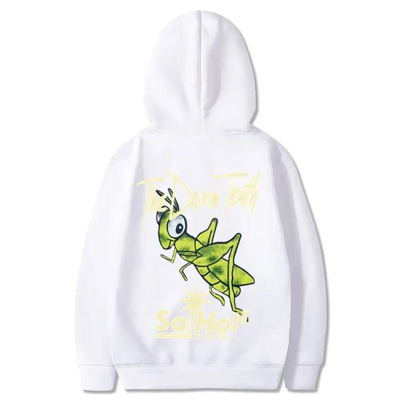 Men's Hooded Sweatshirt Cartoon Demon Print Spring Long Sleeved Street Outdoor Hoodie Oversized Pullover Clothing Fashion Tops