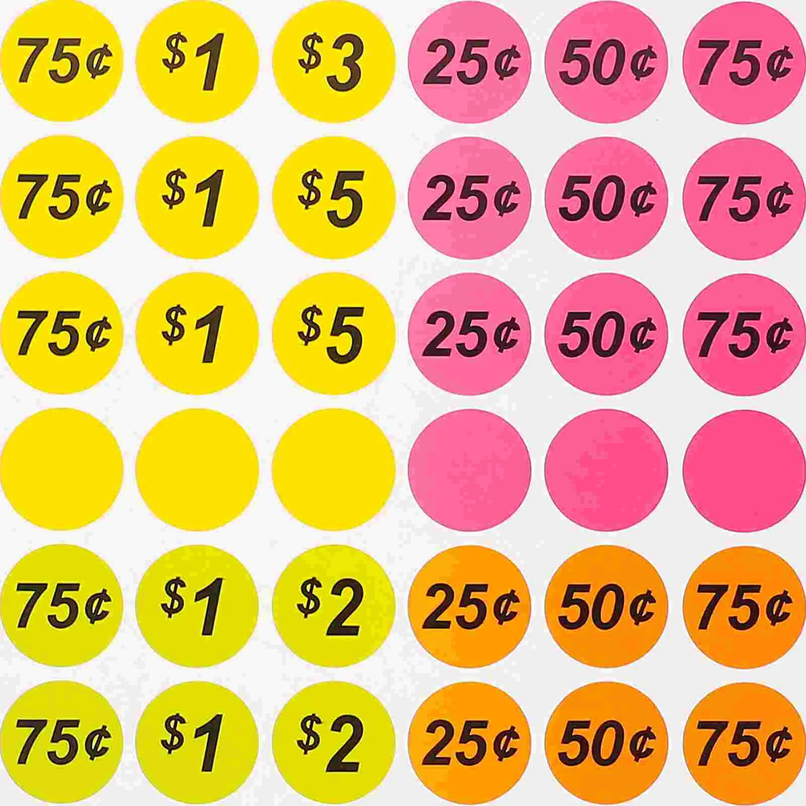 25 Sheets Garage Sale Label Paper Mall Stickers Yard Sale with Prices for Small Business