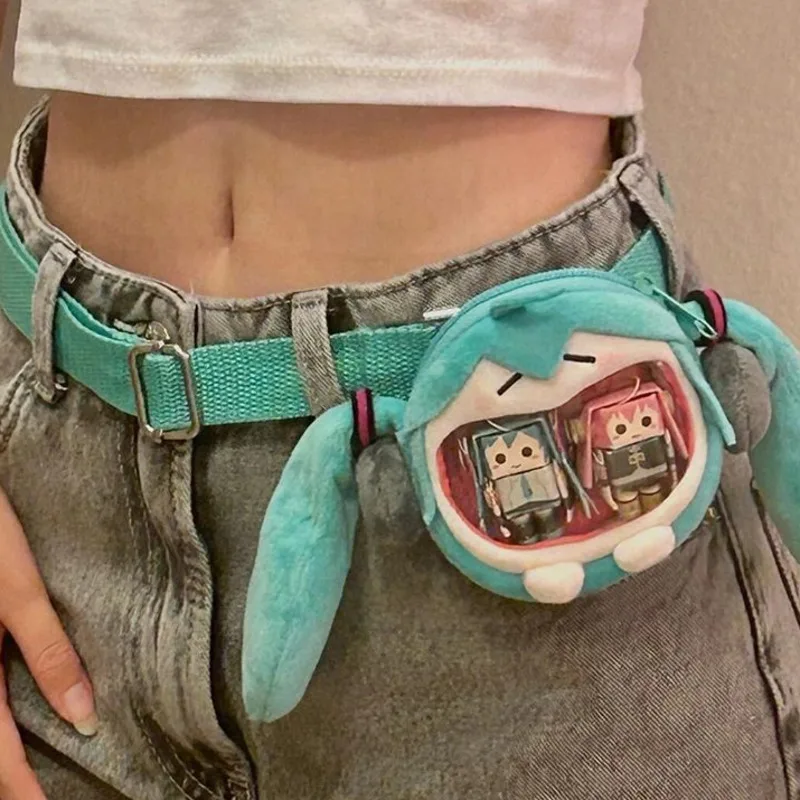 Kawaii Plush Japanese Anime Pain Bag Transparents Pocket Lolita Girls Mini Bag Cute Keychain Earphone Bag Harajuku Ita Bags Gift