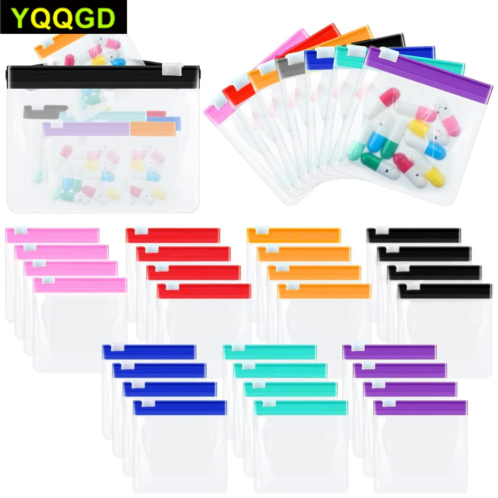 7/28Pc Pill Pouches Organizer Travel,Clear Pill Baggies,Plastic Pill Bags with Slide Lock for Medicine Small Items Storage