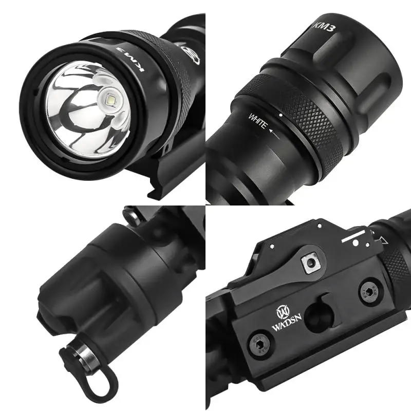 Imagem -06 - Led Wadsn Surefir Lanterna Tactical Metal Strobe M93 qd Mount Arma Luz 20 mm Picatinny Rail Airsoft Caça Lâmpada M952v