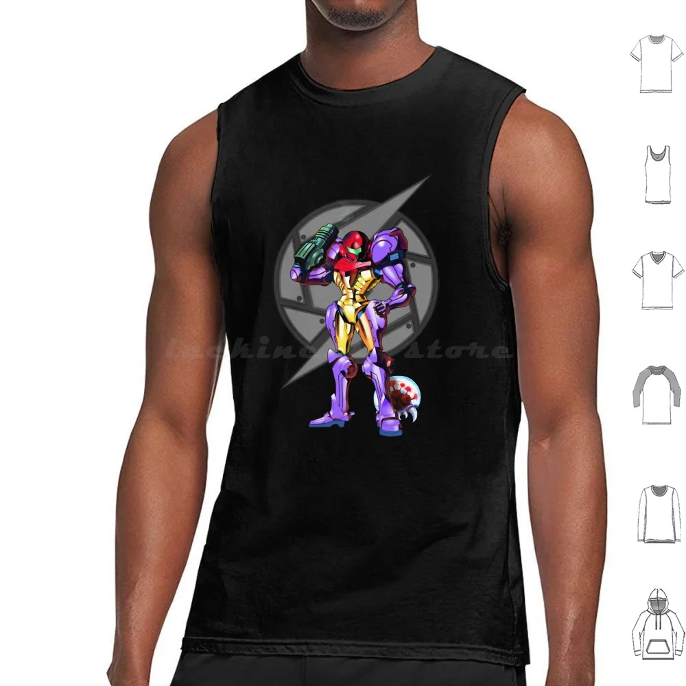 Super Metroid Ending camisetas sin mangas chaleco sin mangas Metroid Super Metroid Metroid Prime Samus Aran Samus Super Nes Game Cube