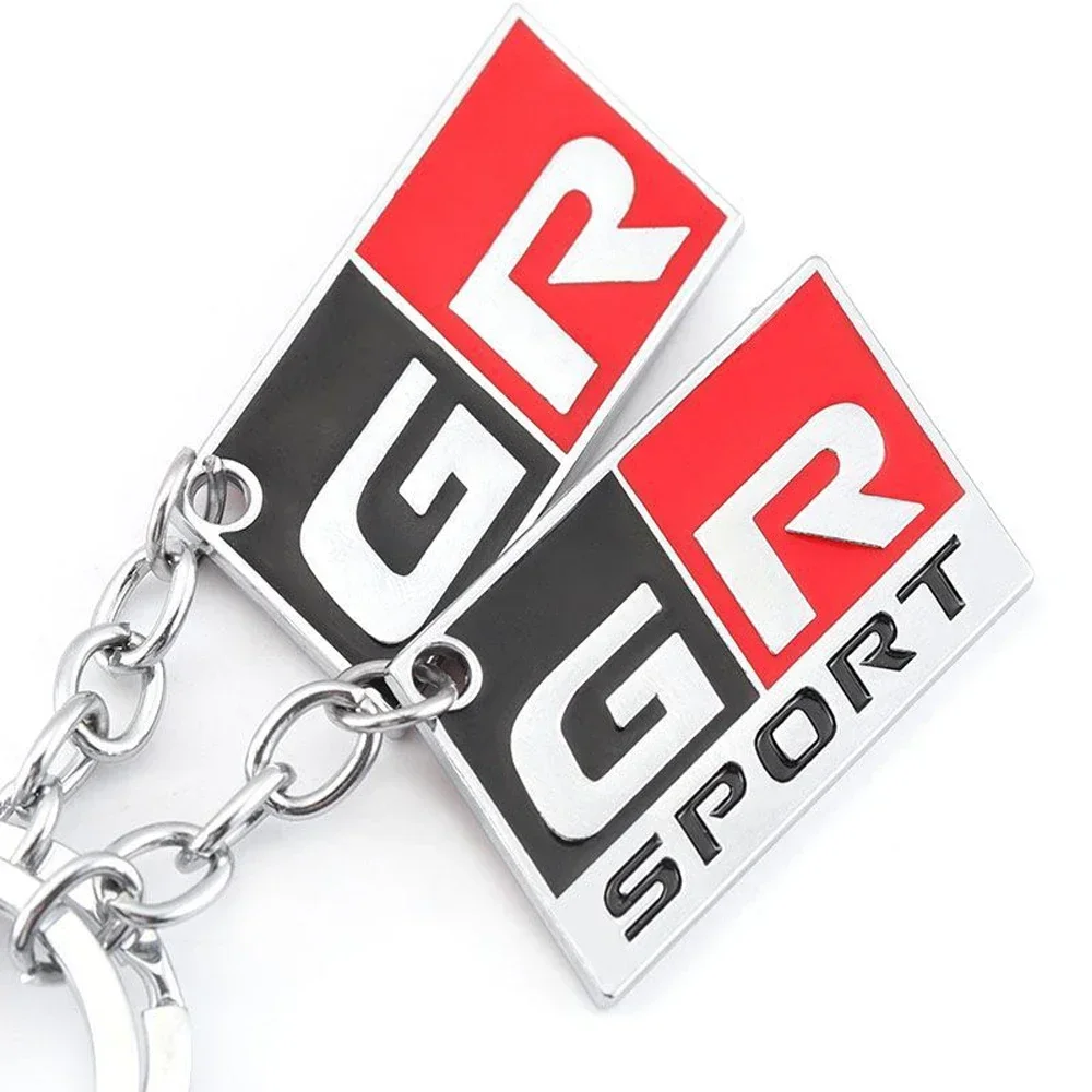 GR SPORT Logo Car Accessories Zinc Alloy Auto Keychain Key Ring For Toyota TOYOTA HV YARiS RZ RC RS Prius Lexus Supra GR86 VIOS