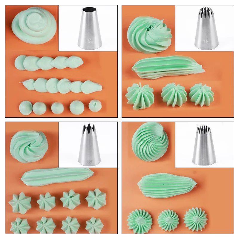 FAISDU 4pcs Icing Piping Nozzle Set Pastry Nozzles Cake Decorating Tool Cupcake Baking Accessories Confectionery Equipment