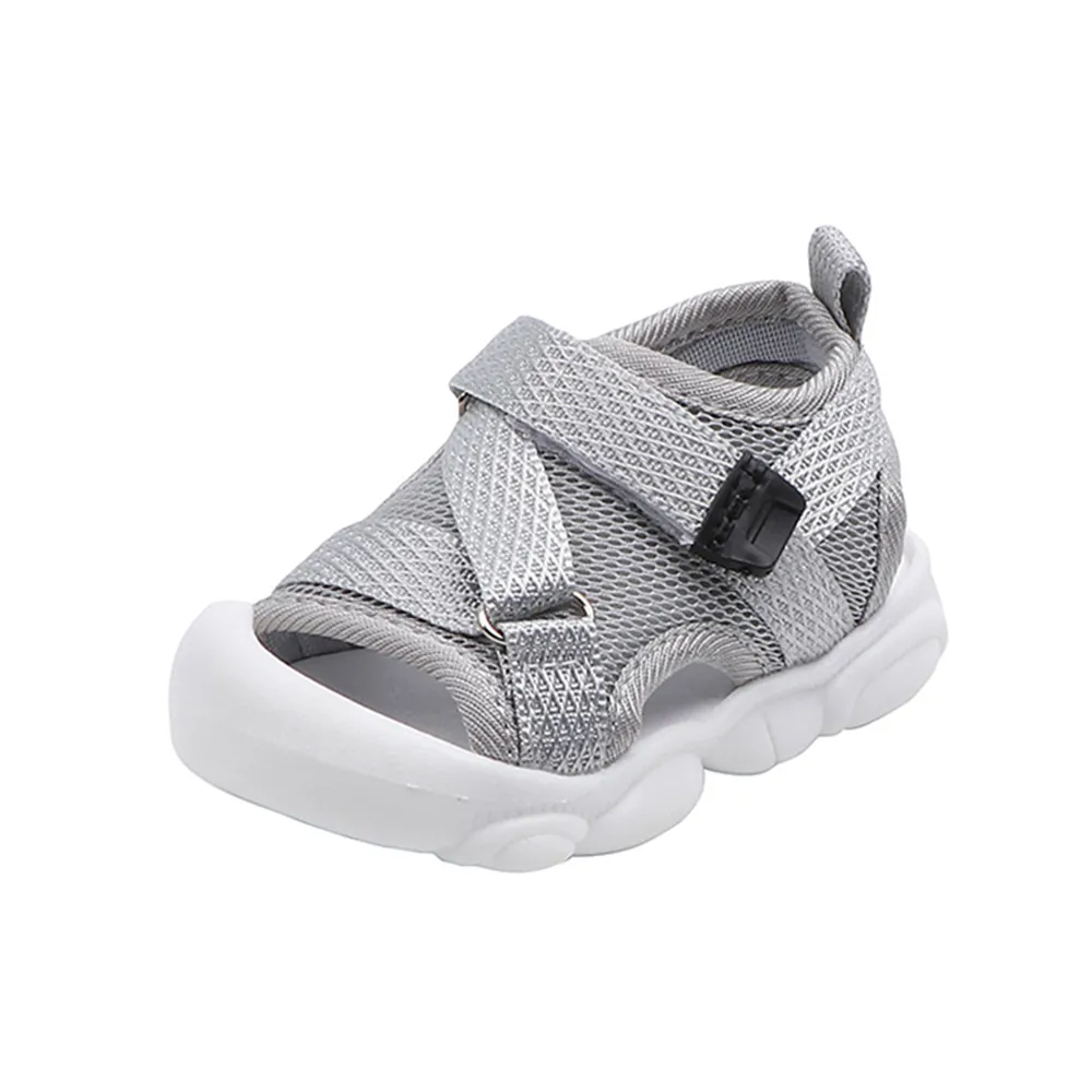 Summer Toddler Sandals Baby Girl Shoes Solid Color Net Cloth Breathable Boys Sneakers Kids Infant Sport Girls Sandals SYJ035