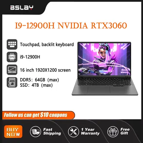 인텔 코어 16인치 게이밍 노트북 i9-12900H NVIDIA RTX 3060 6G Win11 64GB DDR4 4TB SSD WiFi5 BT5.2 휴대용 고화질 백라이트