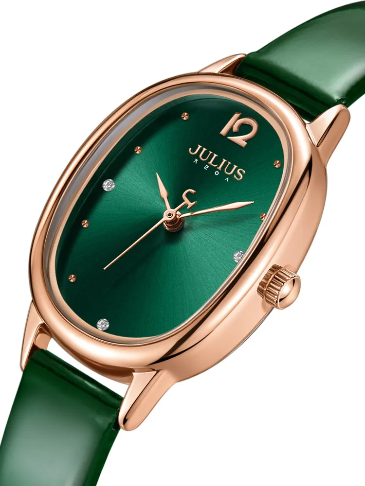 New Lady Women's Watch Japan Quartz Elegant Small Fashion Simple Hours Real Leather Bracelet Clock Girl Birthday Gift Julius Box
