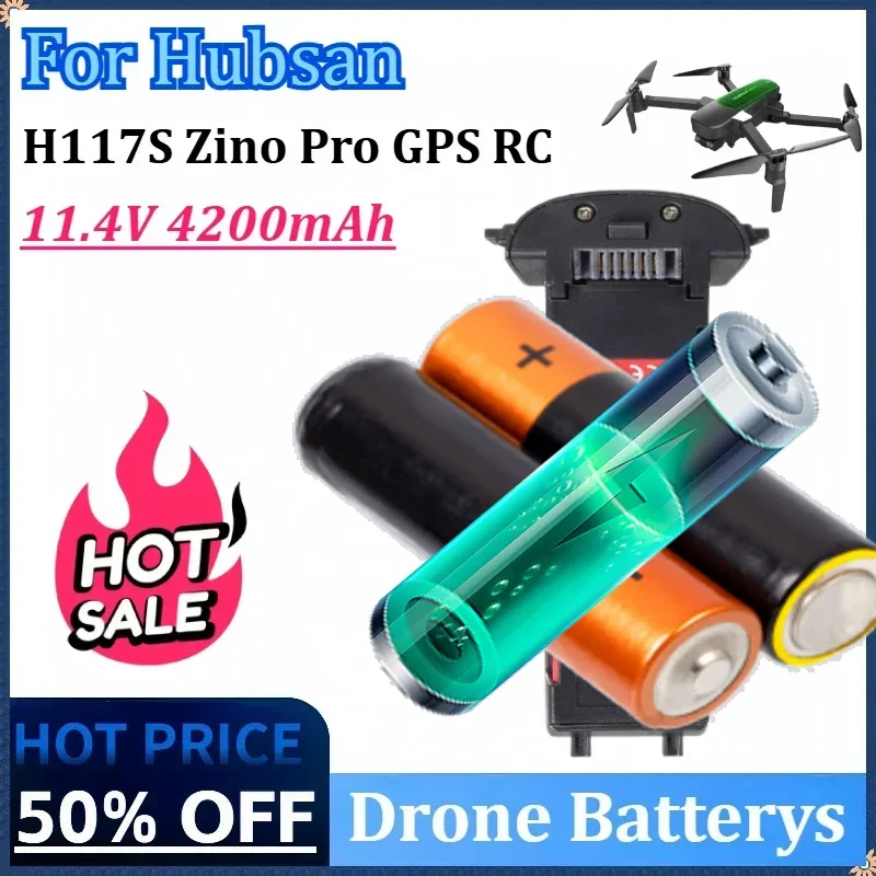 

11.4V 4200mAh Drone Battery for Hubsan H117S Zino Pro GPS RC Quadcopter Spare Parts Battery for RC FPV Racing Camera Drones