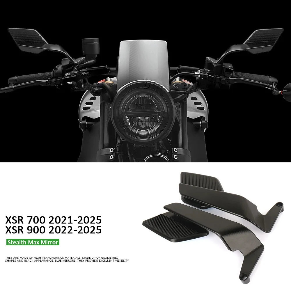 

For YAMAHA XSR 900 XSR900 XSR 700 XSR700 Black Motorcycle Accessories Mirror Stealth Max Rearview Mirror 2021-2025