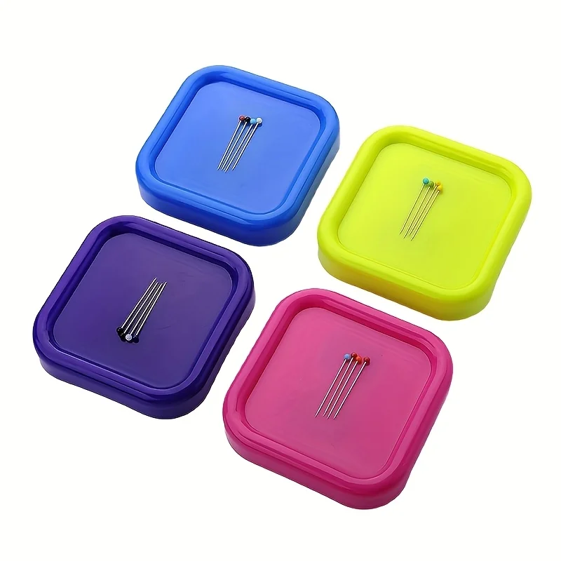 Mehrfarbiger magnetischer Nadelhalter mit Aufbewahrungsbox, handgefertigtes DIY-Nähzubehör aus Leder, Nähwerkzeuge