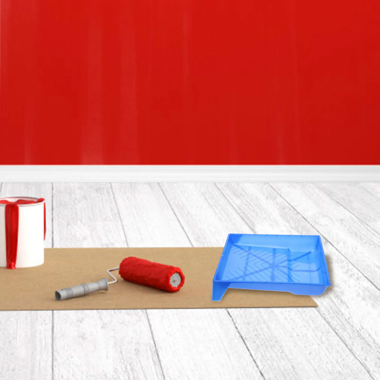 

Durable Paint Brush Storage Tray Rollers Tool Organizer Space Saving Household Container Blue