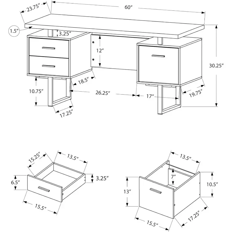 Computer tisch mit Schubladen-moderner Stil-Heim-und Büro computer tisch mit Metall beinen