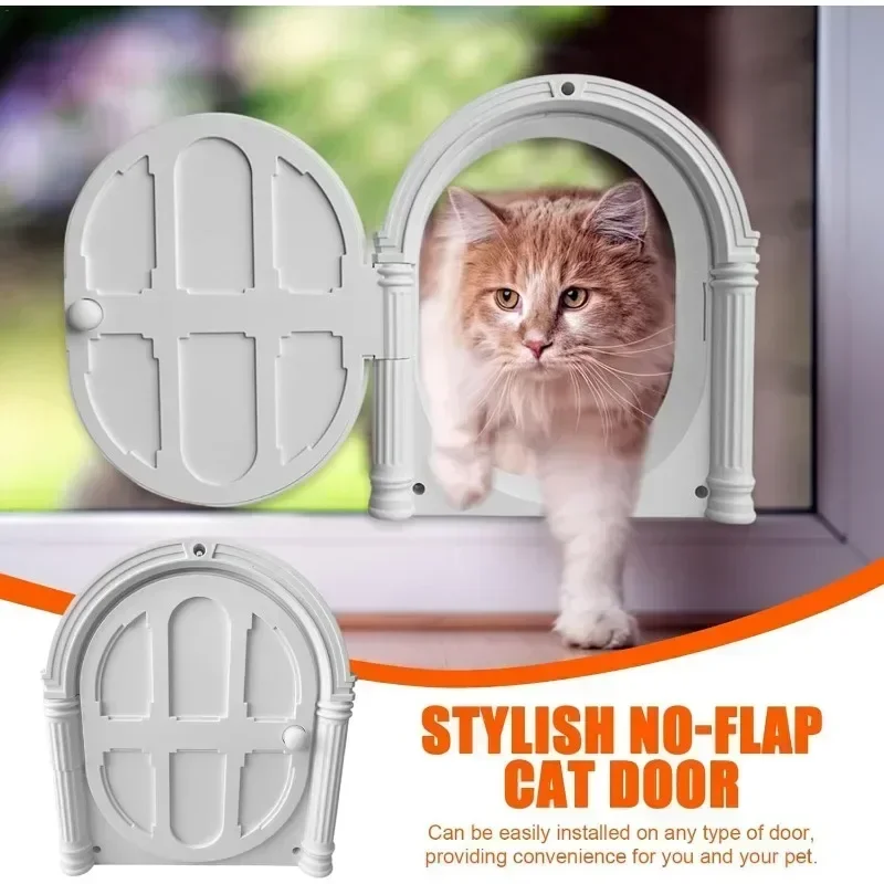 CC-PetPulse Pet Privacy Door French Arched Cat Door Security Switch Gate Easy Installation Bidirectional for Cats Up To 20 Lbs
