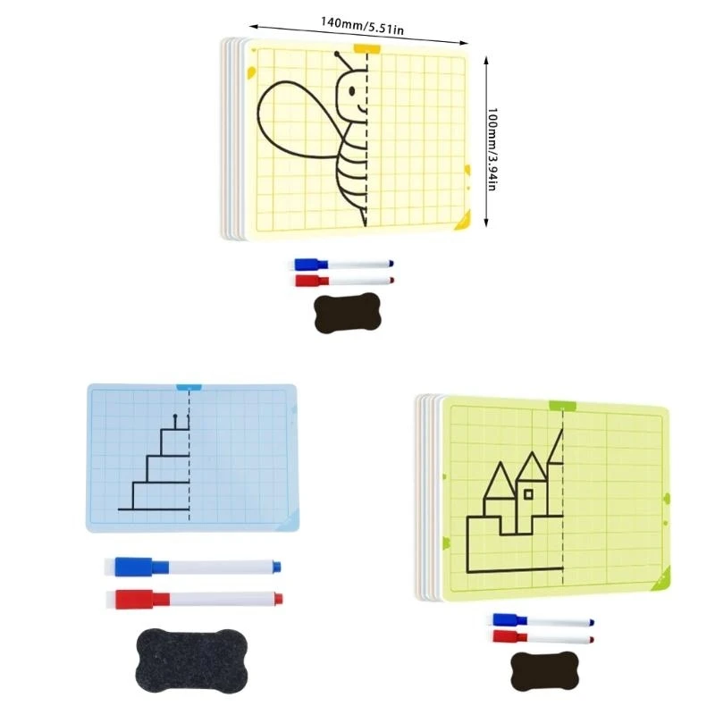 Kids Symmetrical Drawing Learning Set con tavolo da disegno grigliato e marcatori 77JC