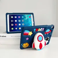 Case for iPad Pro 11 10th 10.2 9th 8th 7th Gen Cute Cover for iPad 9.7 6th 5th Air 2 1 mini 7 6 5 4 3 2 1 with Rocket Stand