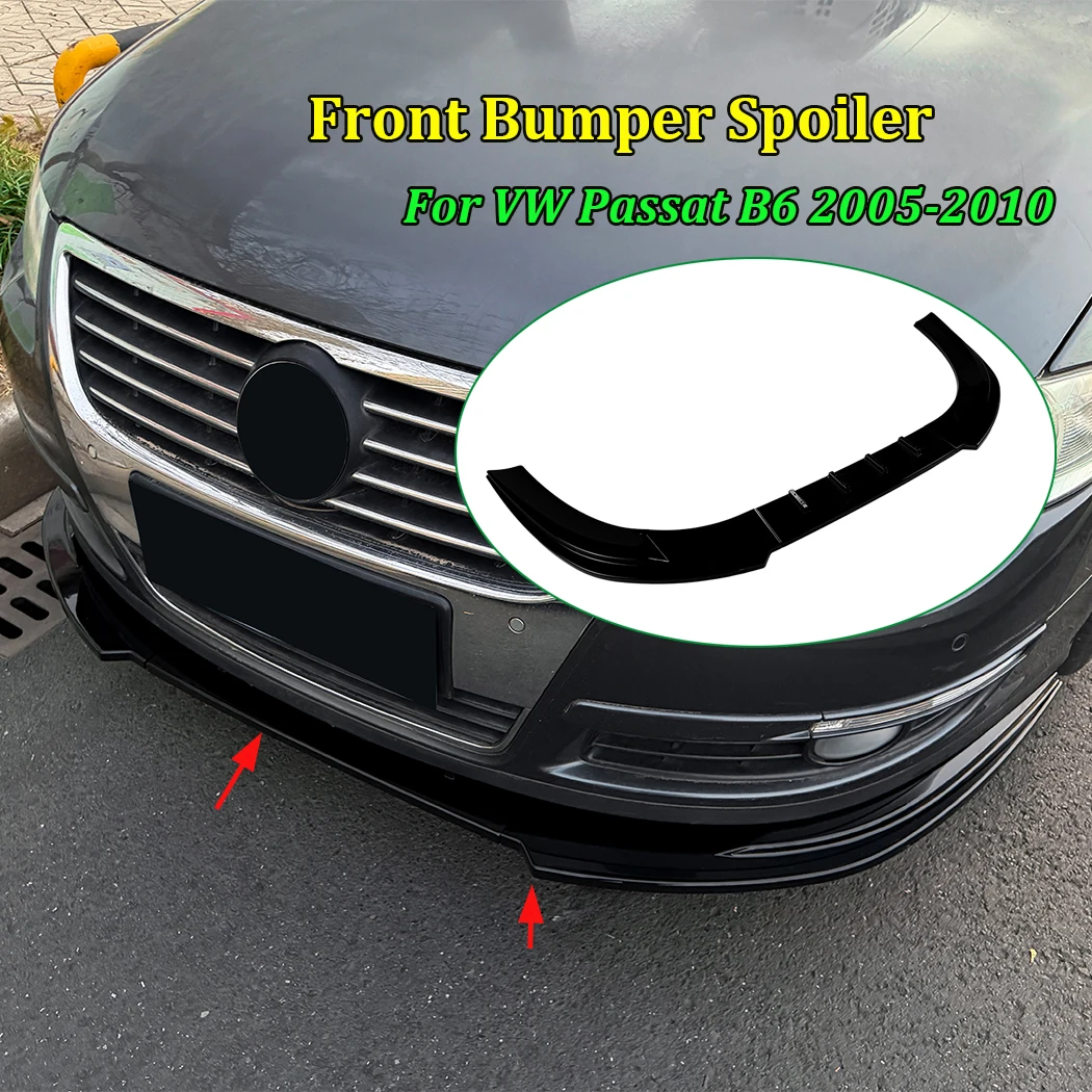 Spoiler de Para-choque Dianteiro para Volkswagen Passat B6 2005-2010, Protetor de Carro, Modificação de Kit de Carroceria