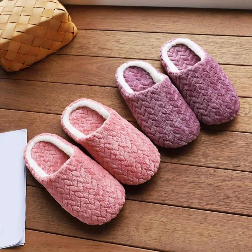 

Cozy Non-Slip Plush Warm Slippers Fluffy Casual Home Silent Slippers Thicken Homewear Shoes Winter Indoor Slippers Gifts
