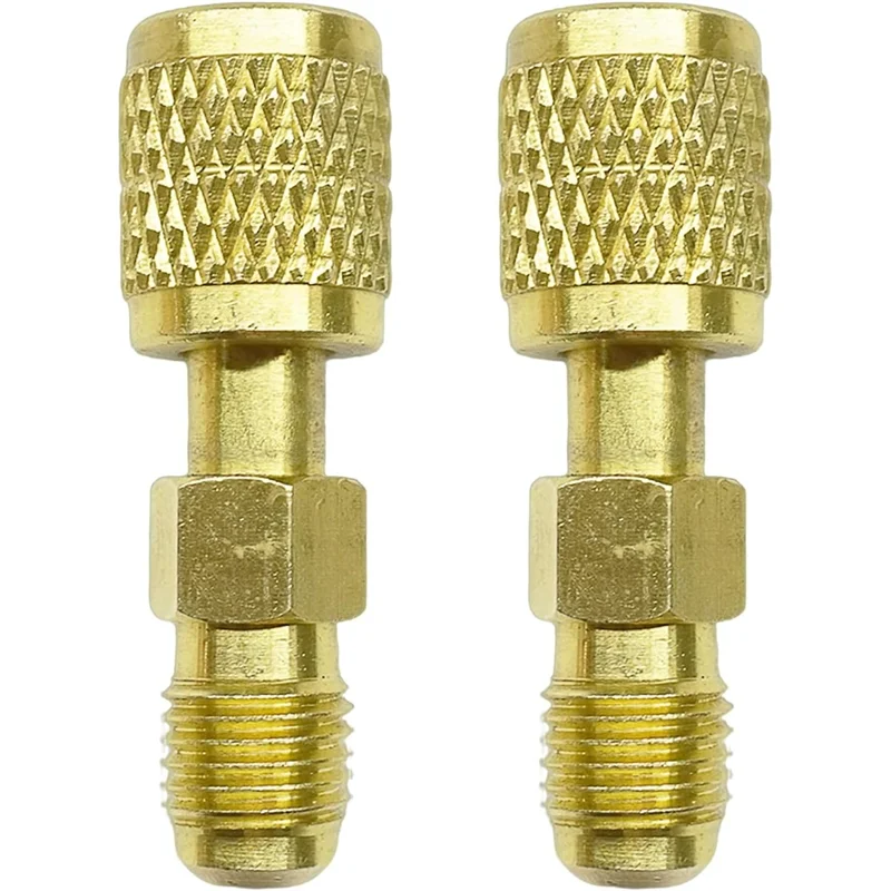 ABNO-R32 r454b refrigerante 2 peças adaptador de latão, acessórios de conexão rápida 1/4 "fêmea para 1/4" rosca reversa macho