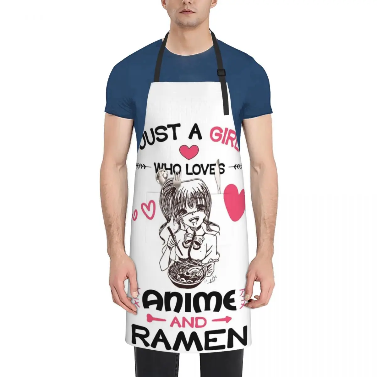 

Just a Girl Who Loves Anime and Ramen Funny Kawaii Aesthetic Cute Otaku Manga Girls Gifts Ideas Apron For Man Custom Apron