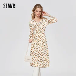 Semir Dress Women Design 2024 Spring Summer New Style Flower Soft Dresses Pure Sexy Style for Women