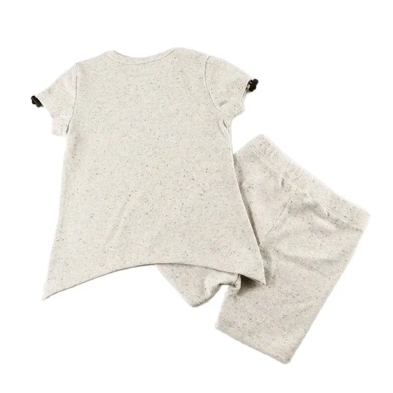 Baby girls top & skinny shorts kids set baby summer dots ribbed clothes girls top adjust rubber with stopper size 3m-36m