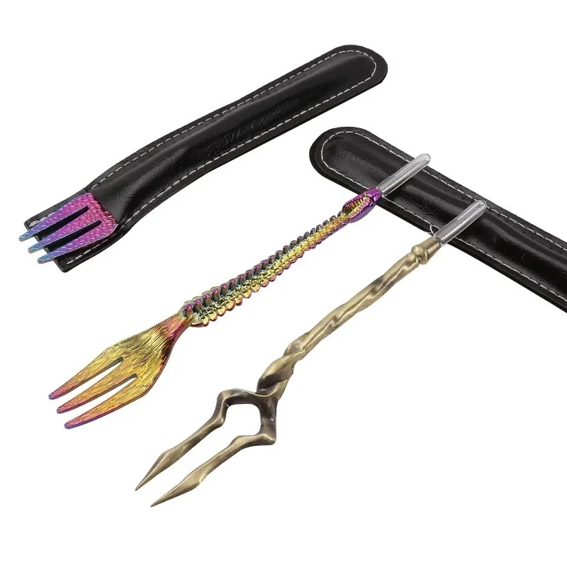

Hookah Fork with Foil Puncher Retro Design Shisha Needle Tool Narguile Chicha Cachimba Accessories with PU Bag