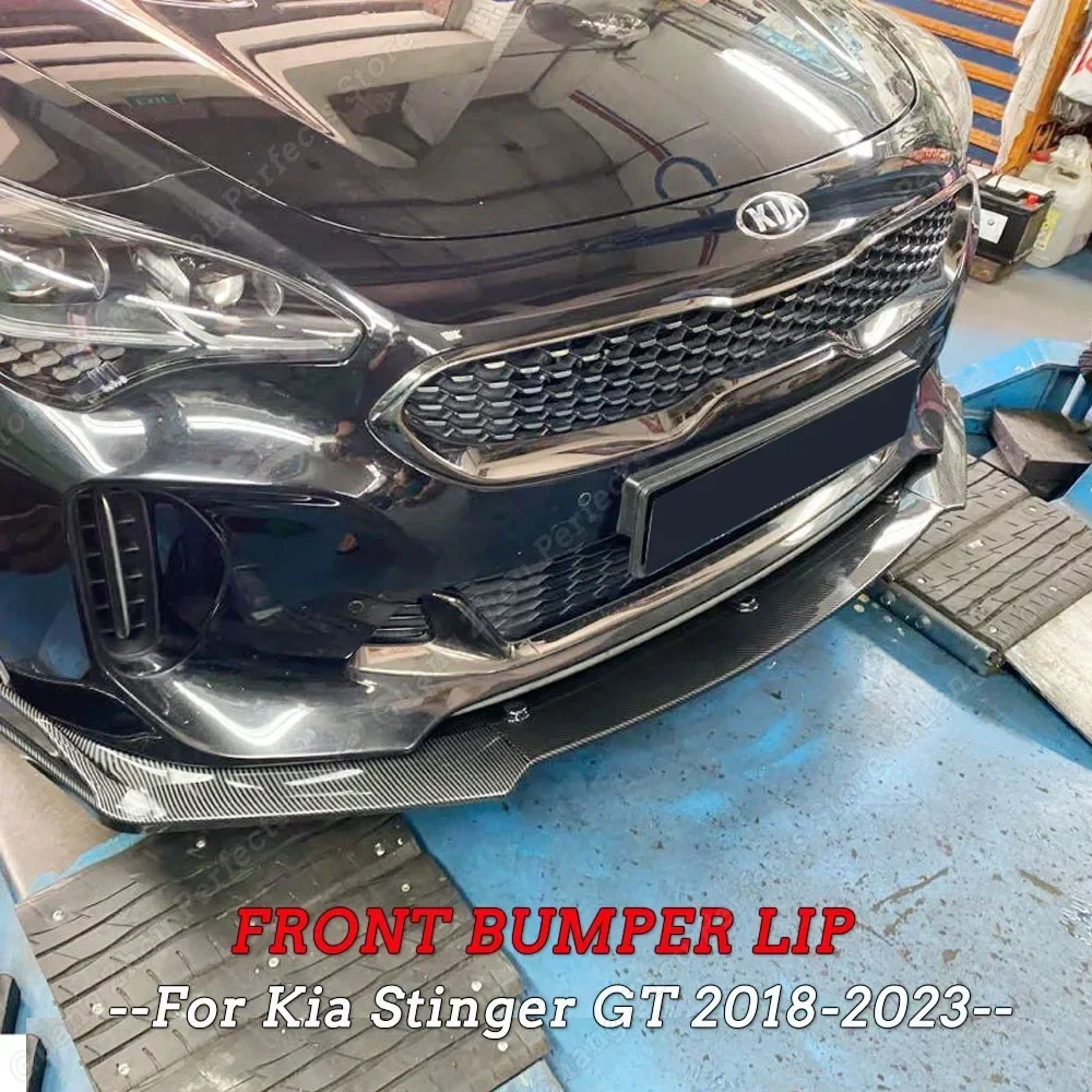 

3Pcs For Kia Stinger GT 2018-2023 Front Lip Bumper Splitter Diffuser Tuning Body Kit Spoiler Gloss Black Protector Accessories