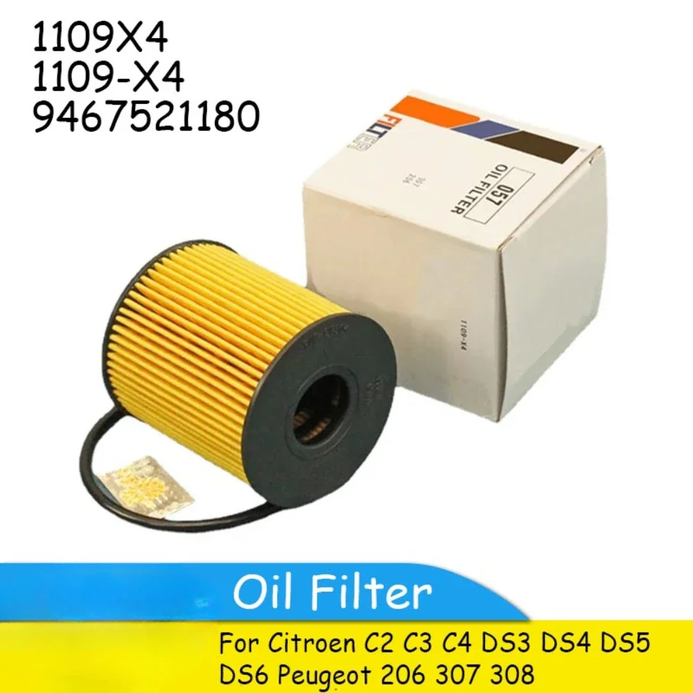 Oil Filter 1109X4 1109-X4 9467521180 1109AH 1109AJ 1109CK 1109CL 1109X4 for Citroen C2 C3 C4 DS3 DS4 DS5 DS6 Peugeot 206 307 308