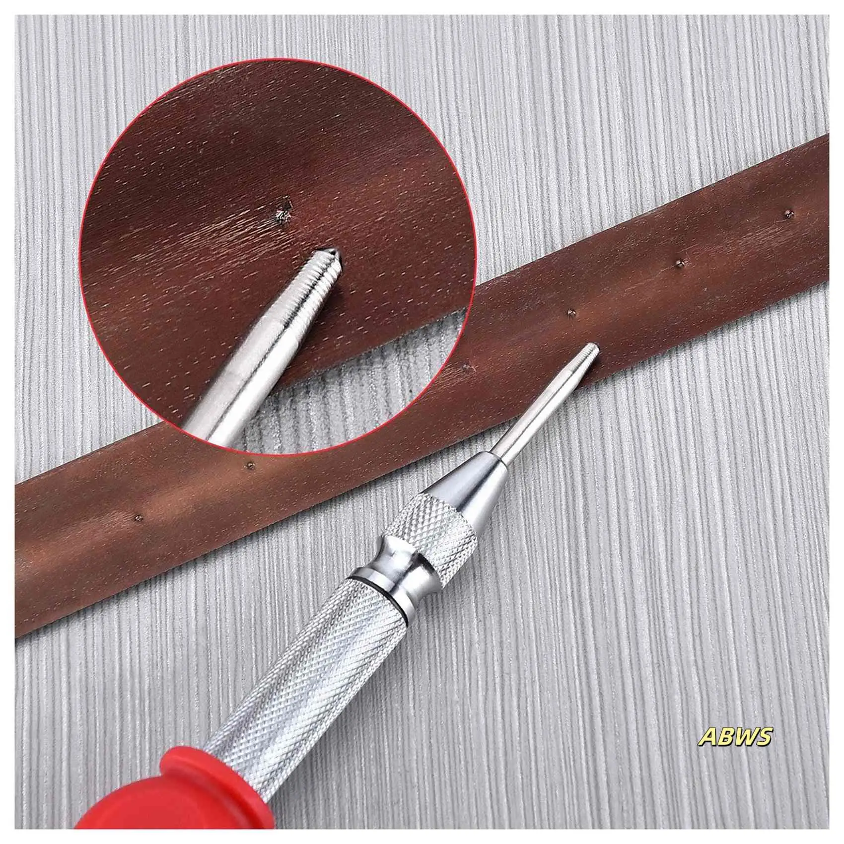 5 Inch Center Hole Punch Marker Scriber Window Puncher Breaker Tool With Cushion Cap And Impact, 4 Pieces Tip Included