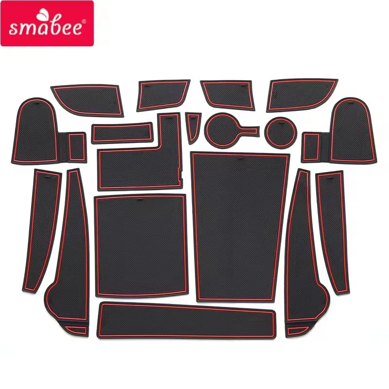 Para Hyundai Kona EV Elektro MY 2020 - 2022, alfombrilla eléctrica antideslizante con ranura para puerta, alfombrilla antideslizante para ranura de puerta, accesorios para coche