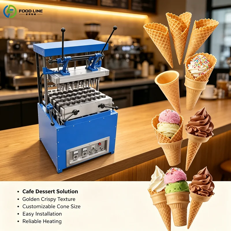 Ice Cream Cone Machine Commercial Automatic Waffle Maker Baker for Bakery Shop Coffee Cup
