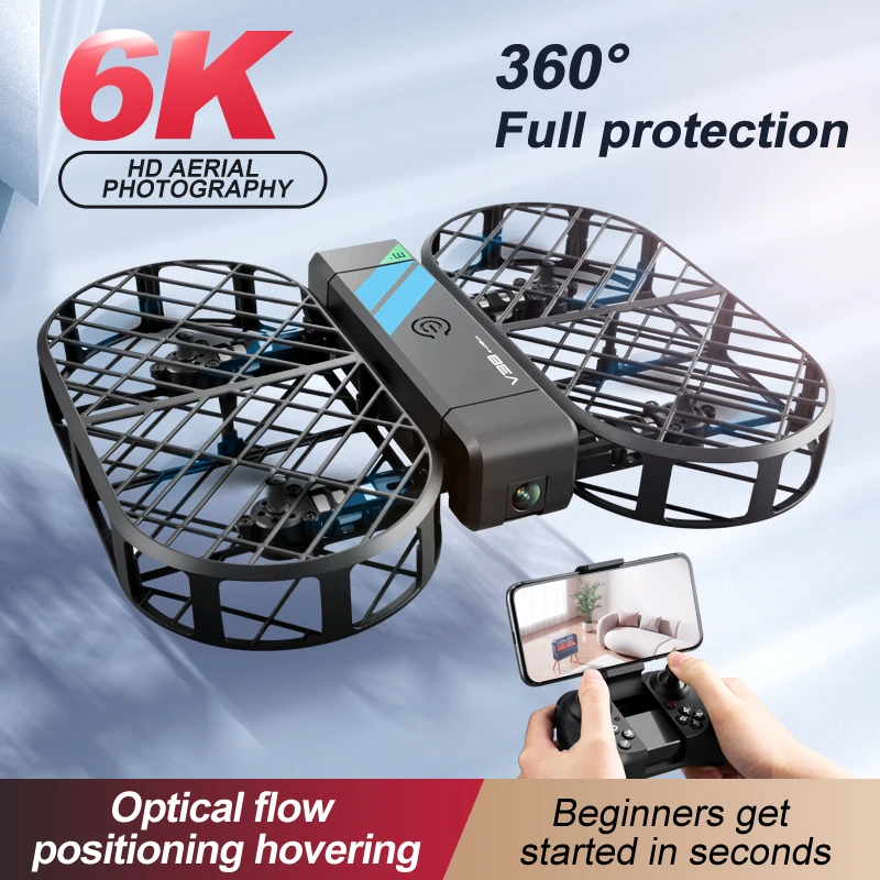 4DRC V38 Mini Drone 6K HD Camera Aerial Photography WIFI Grid Aircraft Full Protection Pocket UVA Fixed Height RC Airplane