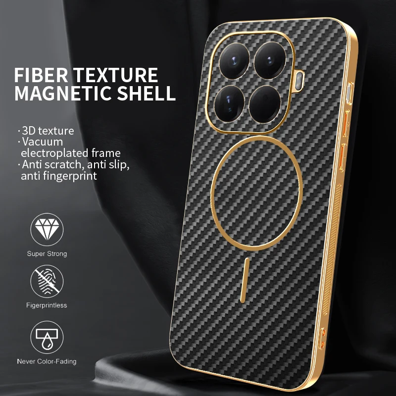 كيفلر Magsafe حافظة هاتف مغناطيسية لهاتف Xiaomi 15 TPro Xiaomi15 Ultra 14 TPro Xiaomi17Promax حافظة شحن لاسلكية من ألياف الكربون