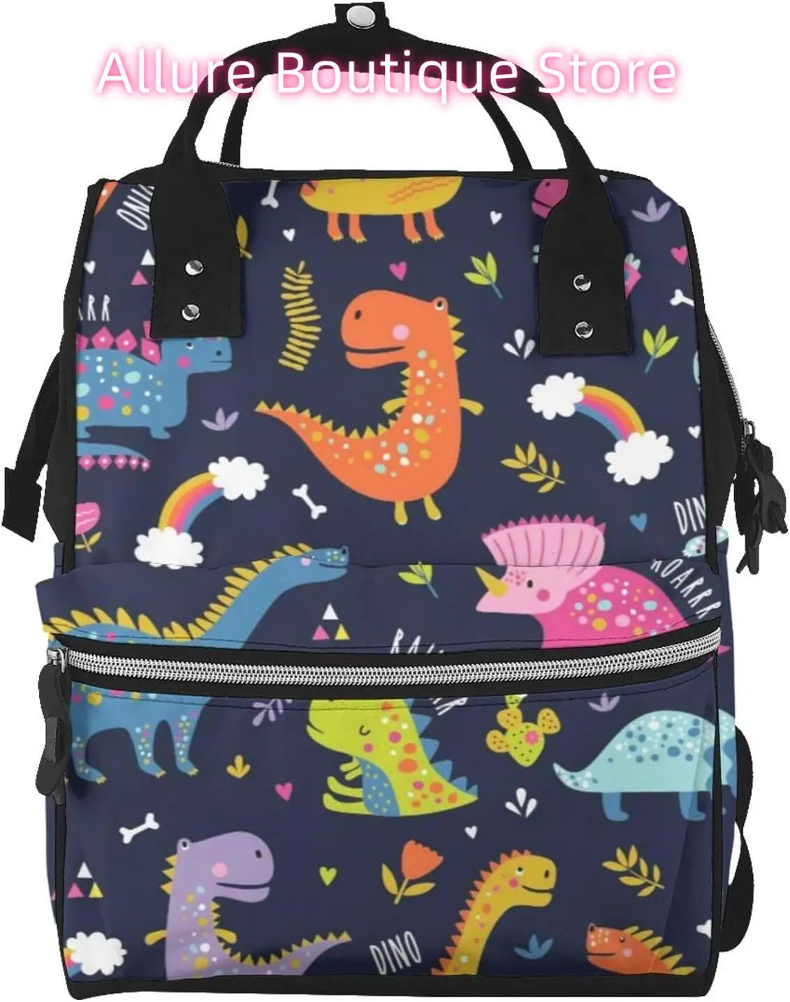 

Cute Dino Print Diaper Bag Backpack for Women Large Capacity Nappy Bag Multifunction Waterproof Mummy Backpacks for Mom Dad Esse